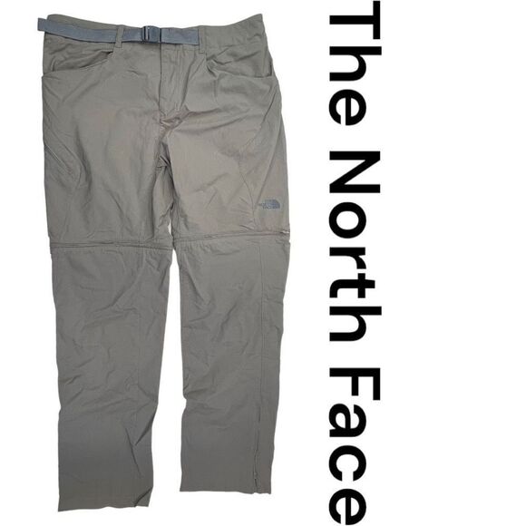 The North Face Men's Belted High Waisted Convertible Cargo Pants Gray Size 38 - Picture 1 of 7